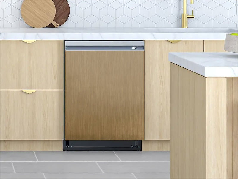 Rwraps™ Brushed Aluminum Gold Custom Dishwasher Cover