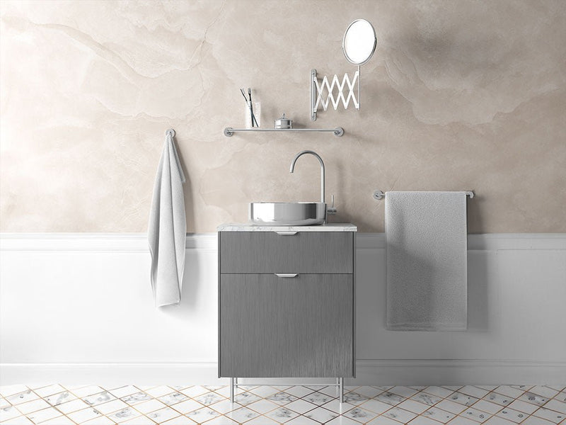 Rwraps™ Brushed Aluminum Gray Bathroom Cabinet Wraps