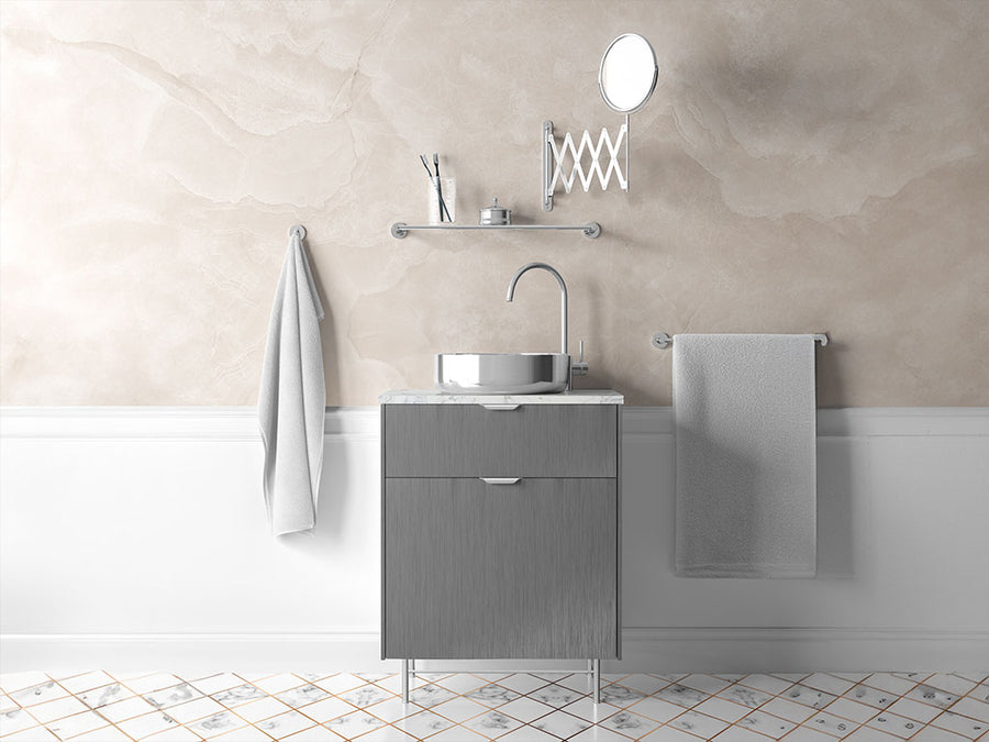 Rwraps™ Brushed Aluminum Gray Bathroom Cabinet Wraps