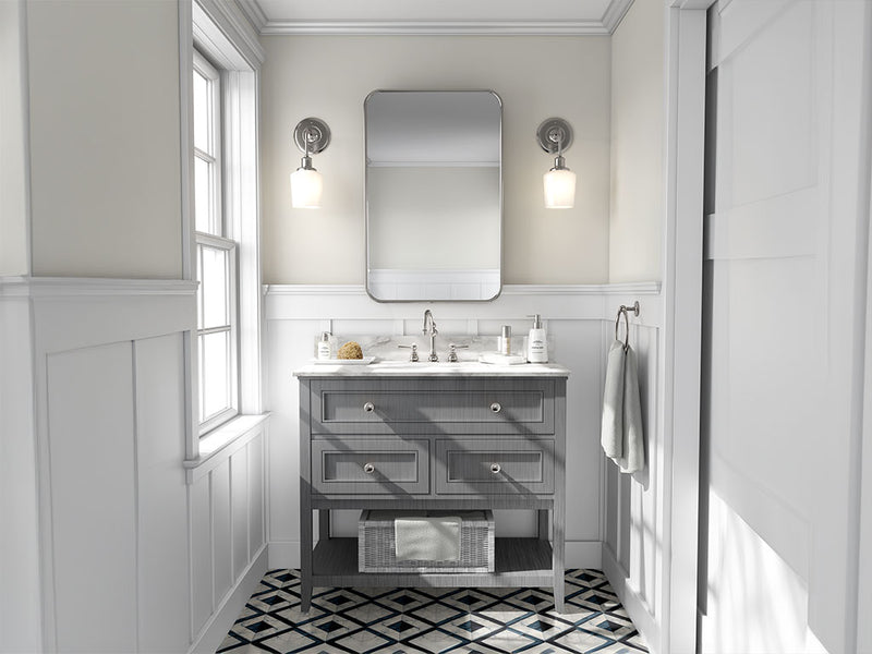 Rwraps Brushed Aluminum Gray DIY Bathroom Cabinet Wraps