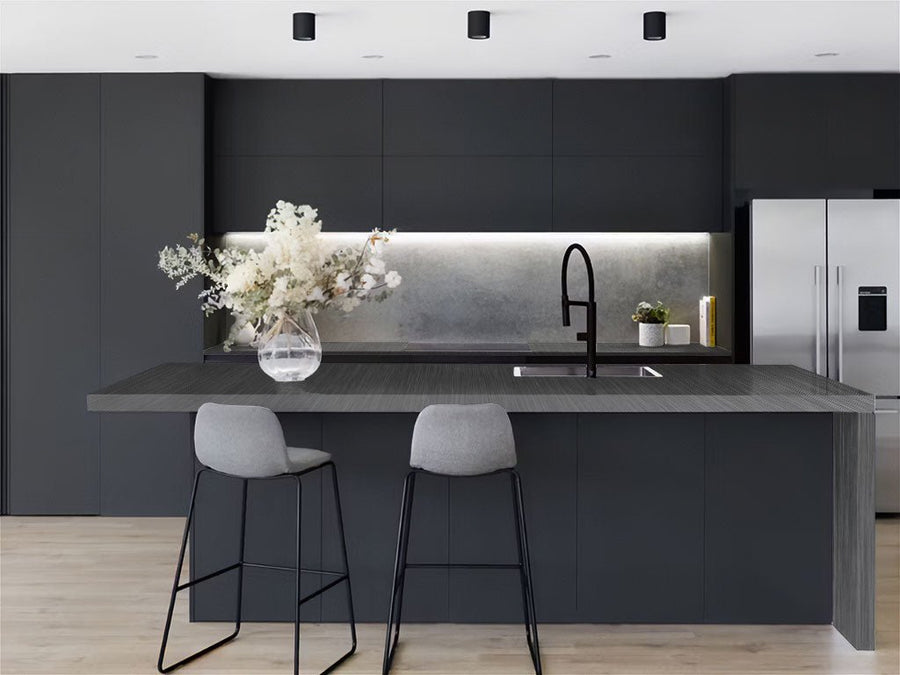 Rwraps™ Brushed Aluminum Gunmetal Kitchen Countertop Wraps