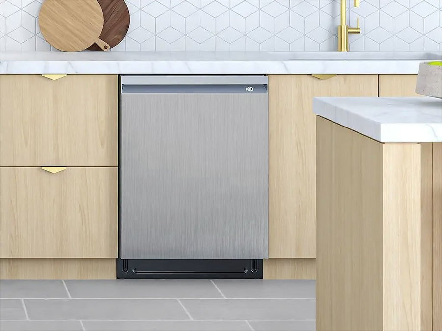 Rwraps™ Brushed Aluminum Silver Custom Dishwasher Cover
