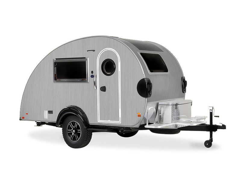 Rwraps Brushed Aluminum Silver DIY Tear Drop Trailer Wraps