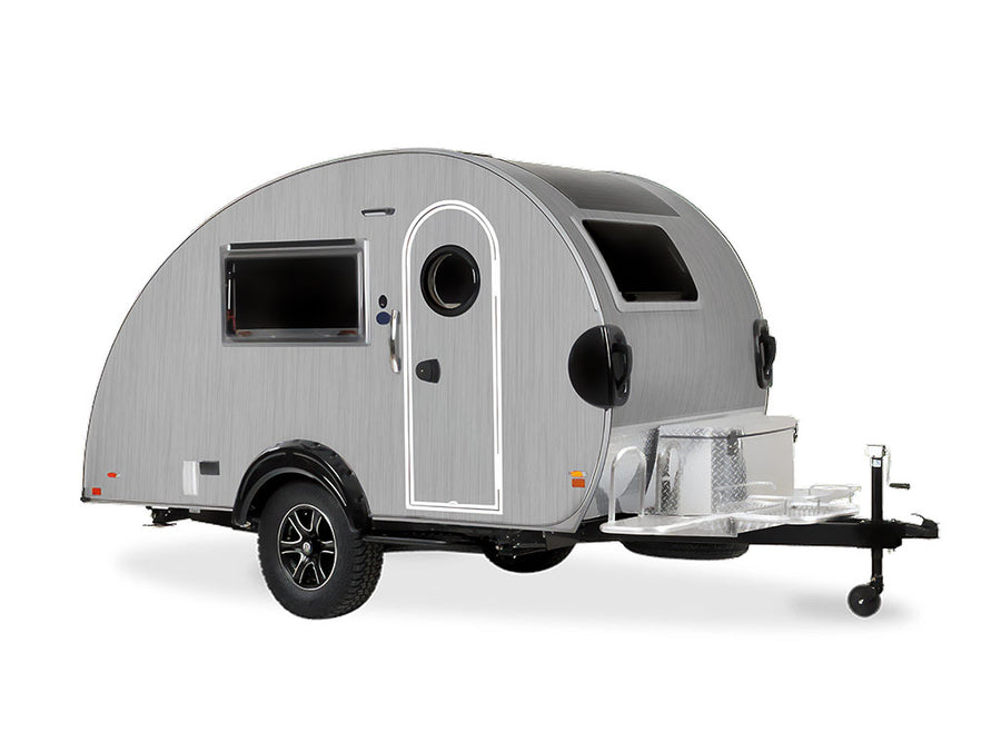 Rwraps Brushed Aluminum Silver DIY Tear Drop Trailer Wraps