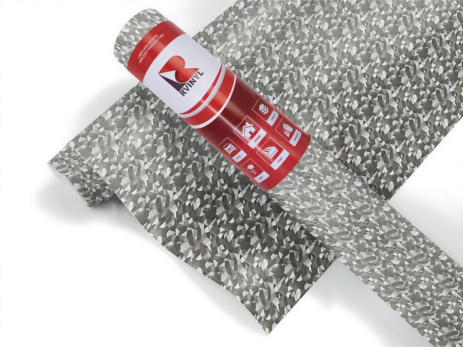 Rwraps Camouflage 3D Fractal Silver Van Wrap Color Film