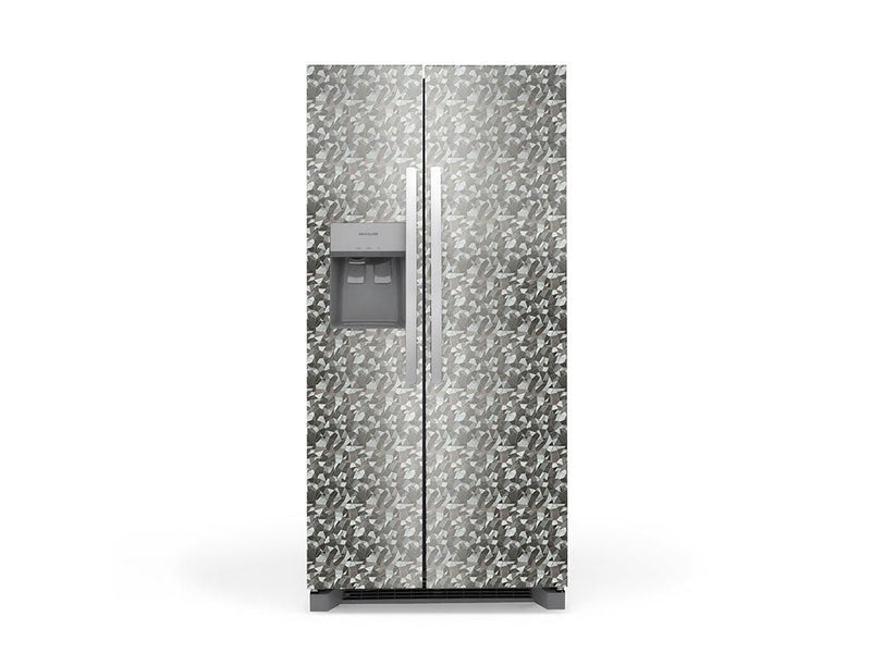Rwraps™ Camouflage 3D Fractal Silver Refrigerator Wraps