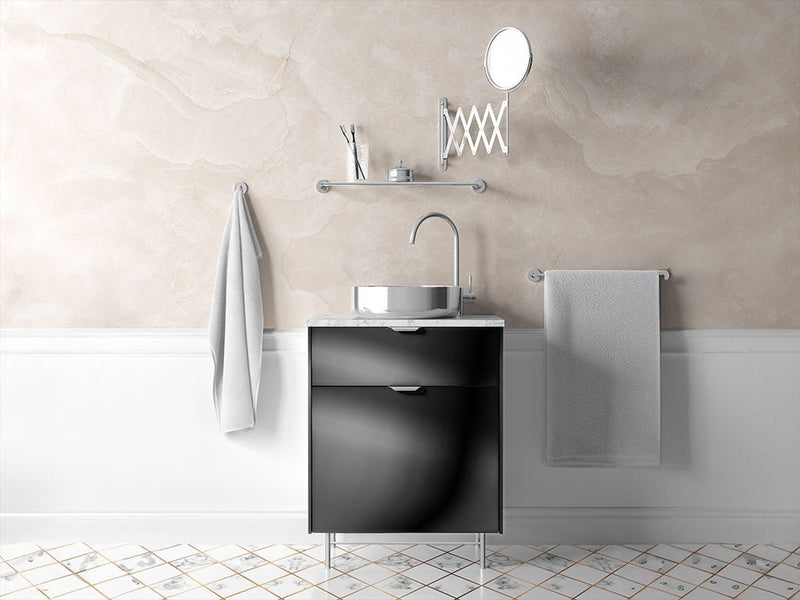 Rwraps™ Chrome Black Bathroom Cabinet Wraps