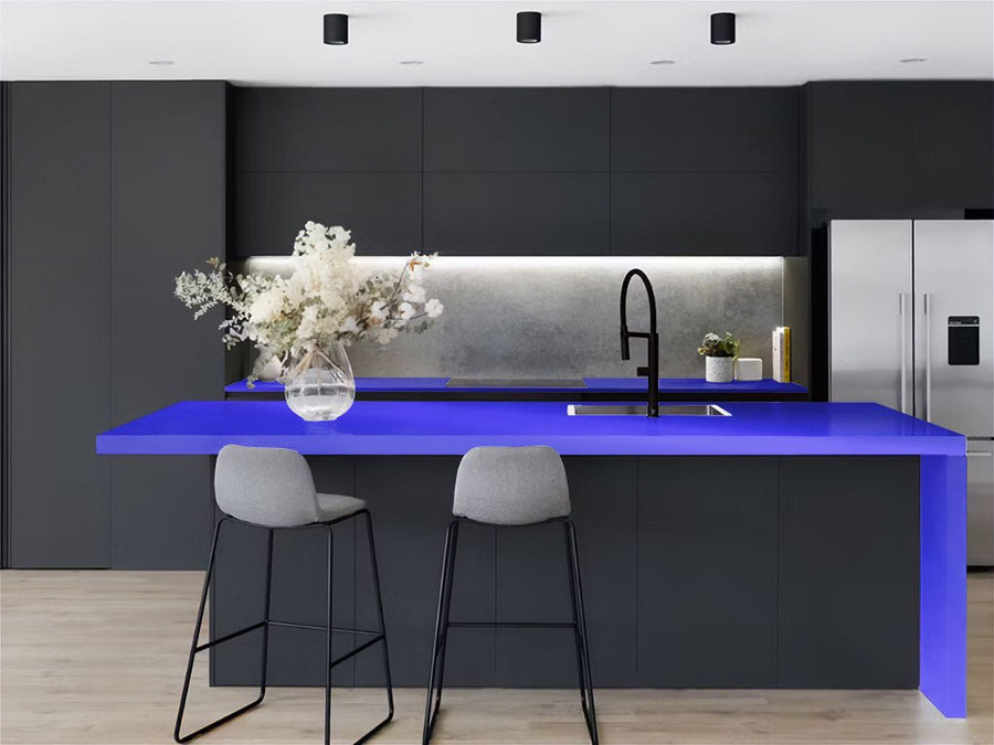 Rwraps™ Chrome Blue Kitchen Countertop Wraps
