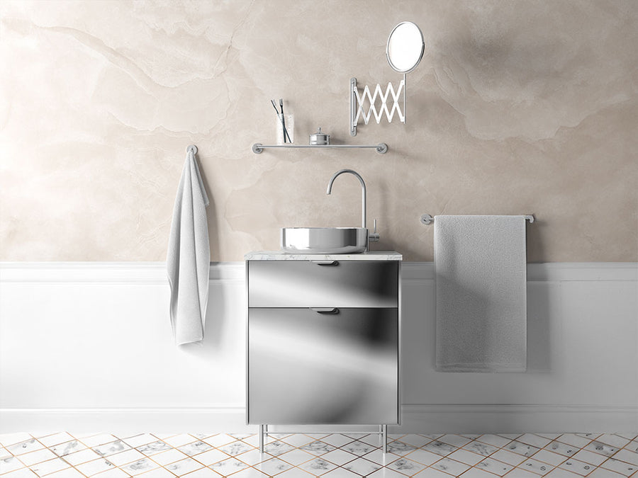 Rwraps™ Chrome Silver Bathroom Cabinet Wraps
