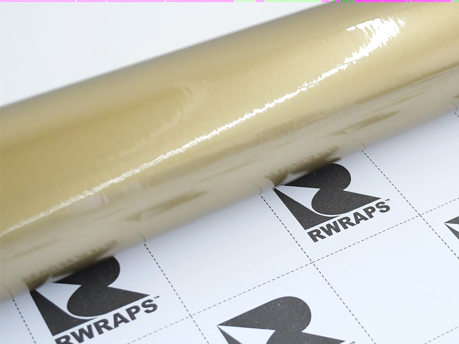 Rwraps Gloss Champagne Gold Metallic Vinyl Film~Rwraps Gloss Champagne Gold Metallic Vinyl Roll~1