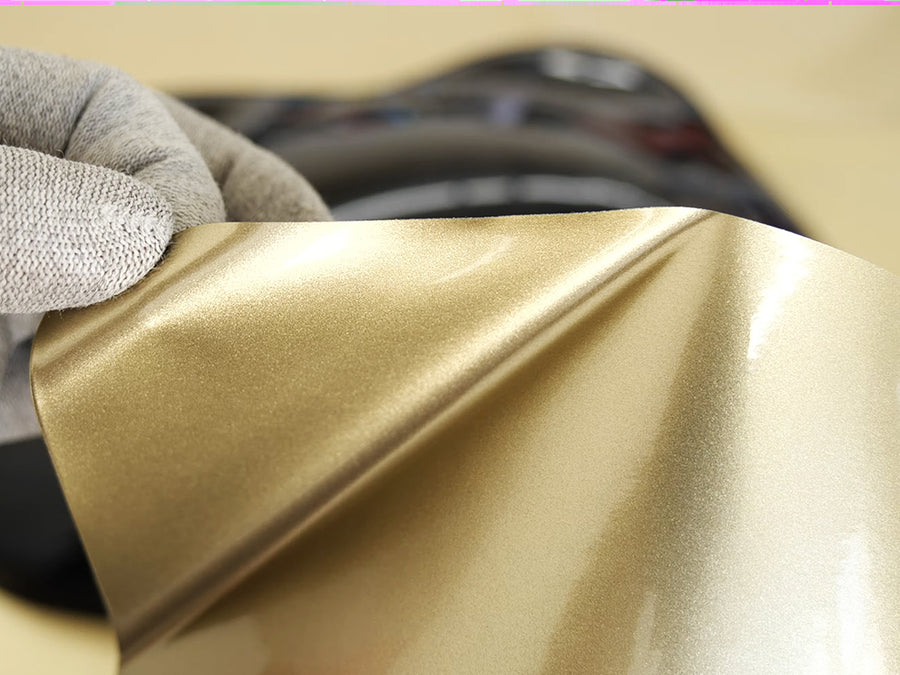 Rwraps Gloss Champagne Gold Metallic Vinyl Film~Rwraps Gloss Champagne Gold Metallic Vinyl Sheet~1