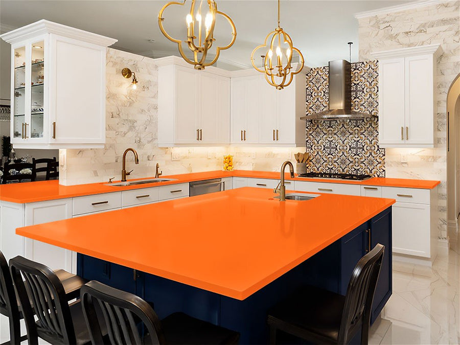Rwraps Gloss Orange (Fire) DIY Kitchen Counter Wraps
