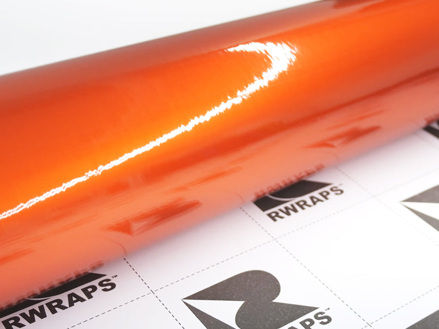 Rwraps Gloss Fire Orange Metallic Vinyl Film~Rwraps Gloss Fire Orange Metallic Vinyl Roll~1