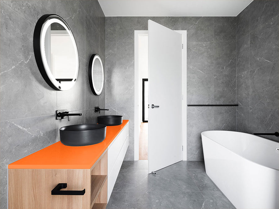 Rwraps™ Gloss Orange (Fire) Bathroom Countertop Wraps