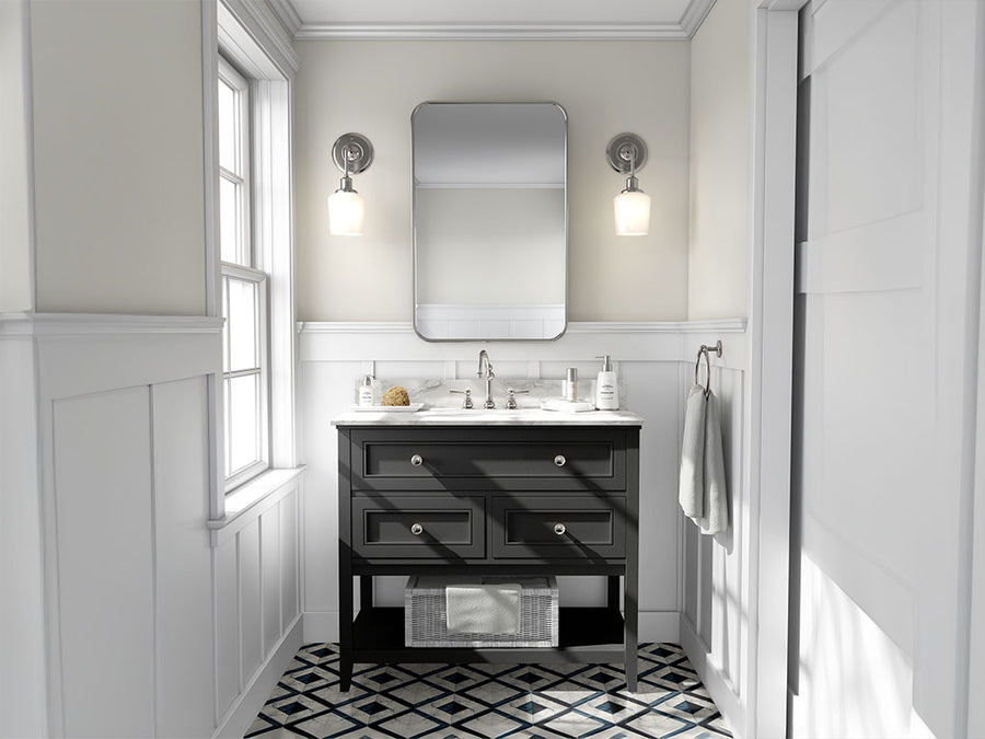 Rwraps Gloss Metallic Black DIY Bathroom Cabinet Wraps