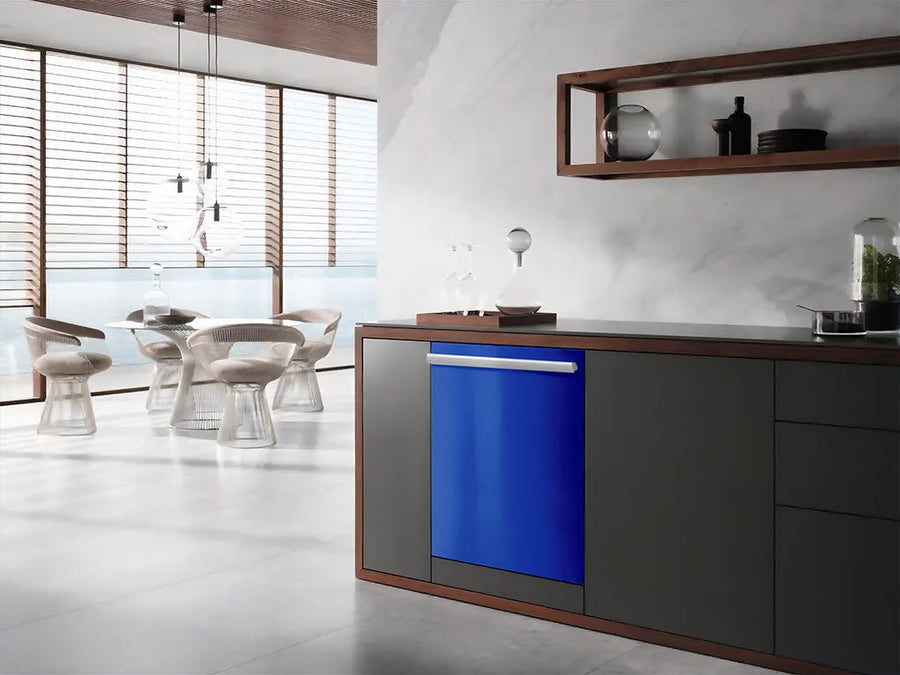 Rwraps™ Gloss Metallic Dark Blue Wrapped Dishwasher Example