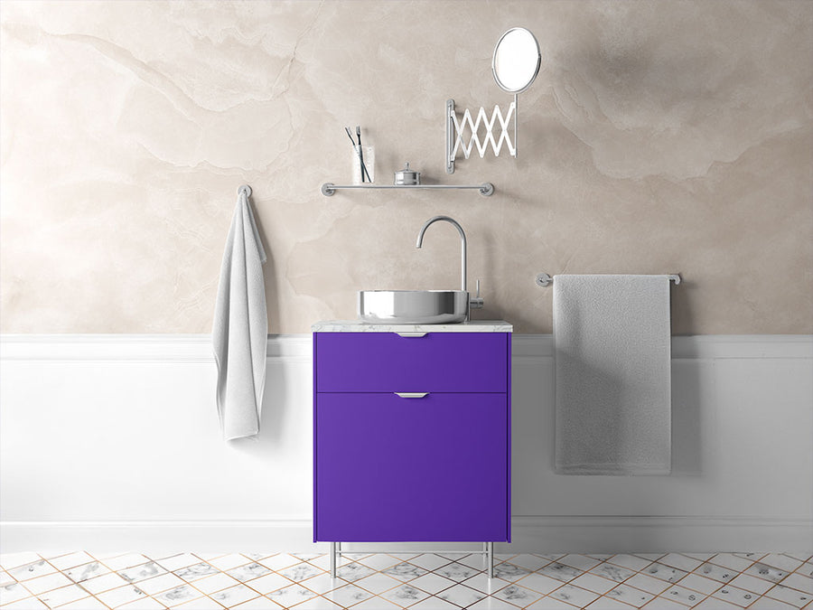 Rwraps™ Gloss Metallic Dark Purple Bathroom Cabinet Wraps
