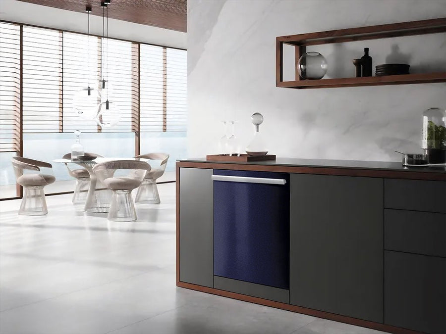 Rwraps™ Gloss Metallic Midnight Blue Wrapped Dishwasher Example