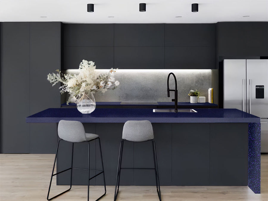 Rwraps™ Gloss Metallic Midnight Blue Kitchen Countertop Wraps
