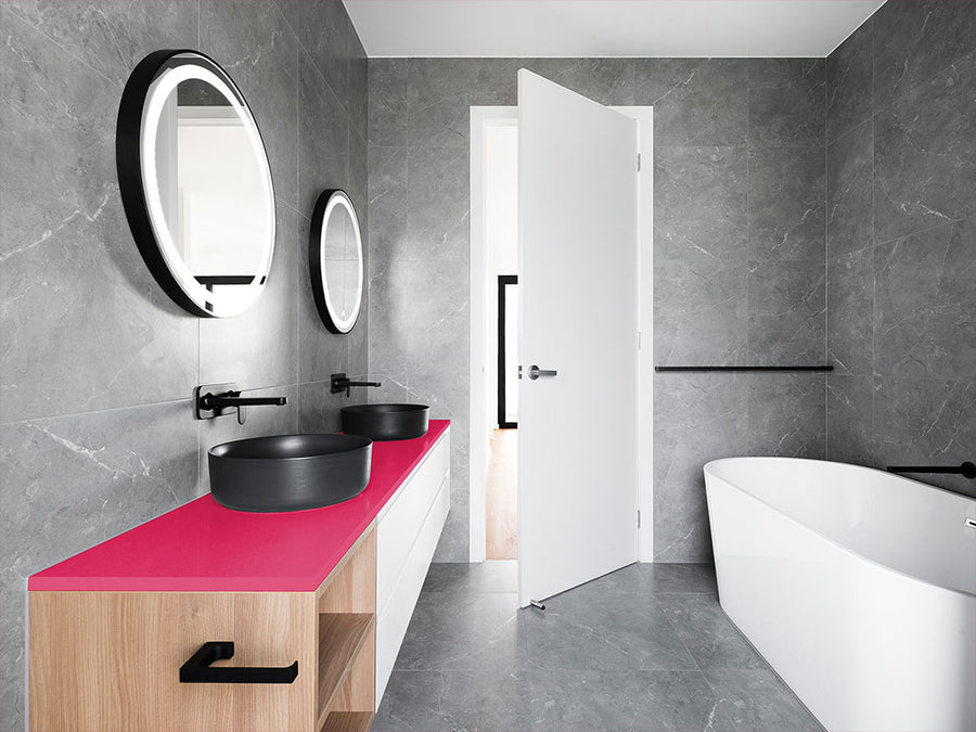 Rwraps™ Gloss Metallic Rose Red Bathroom Countertop Wraps