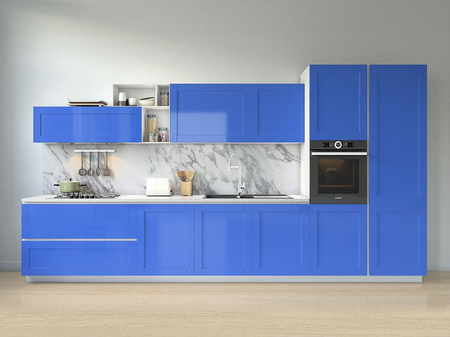 Rwraps™ Gloss Metallic Sapphire Kitchen Cabinet Wraps