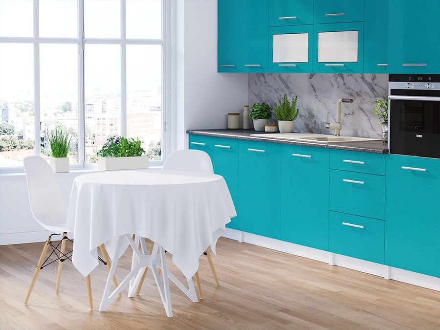 Rwraps Gloss Metallic Sea Green DIY Kitchen Cabinet Wraps