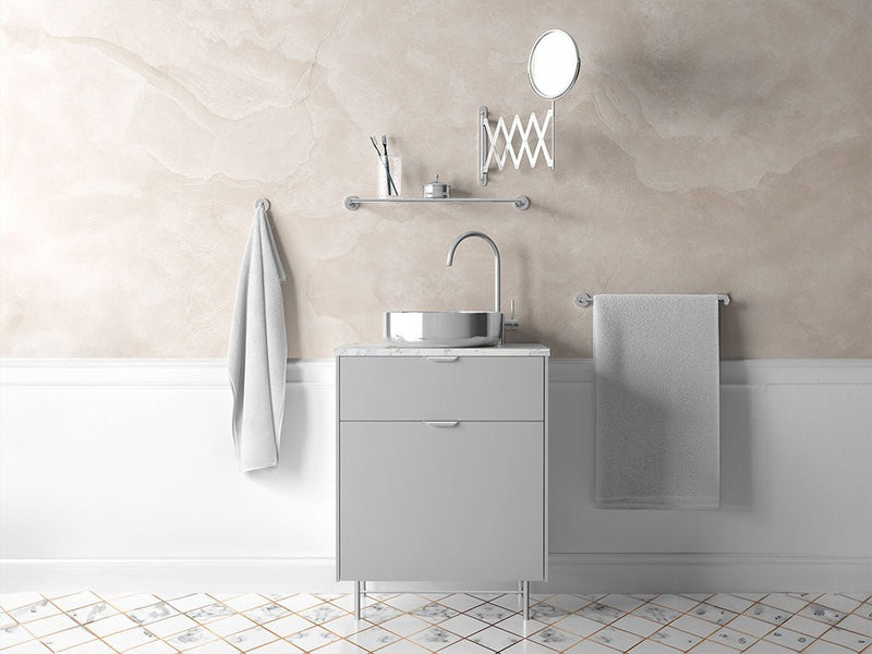 Rwraps™ Gloss Metallic Silver Bathroom Cabinet Wraps