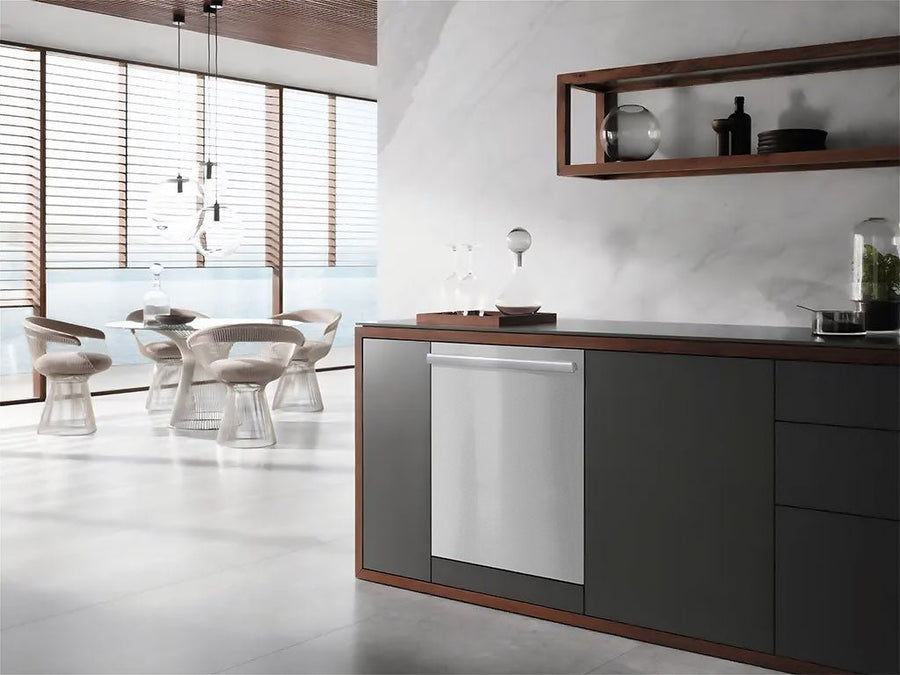 Rwraps™ Gloss Metallic Silver Wrapped Dishwasher Example