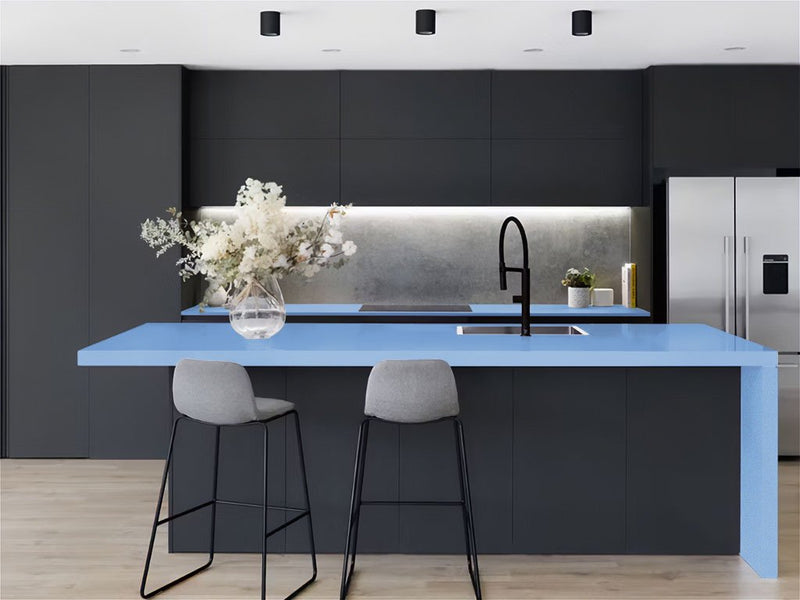 Rwraps™ Gloss Metallic Sky Blue Kitchen Countertop Wraps