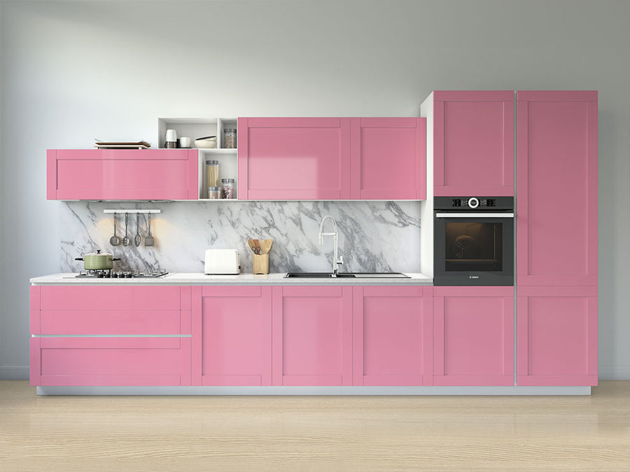 Rwraps™ Gloss Pink Kitchen Cabinet Wraps