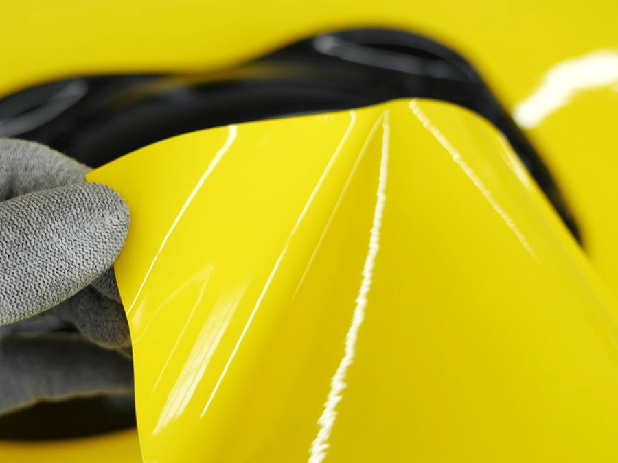 Gloss Yellow Maize Wrap Vinyl Film~Rwraps Gloss Yellow Maize Vinyl Film Air Release Liner~1