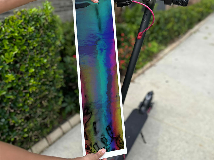 Rwraps Holographic Chrome Black Neochrome DIY Electric Scooter Wraps