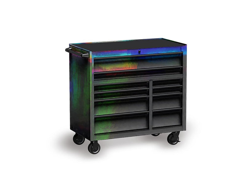 Rwraps™ Holographic Chrome Black Neochrome Tool Cabinet Wraps