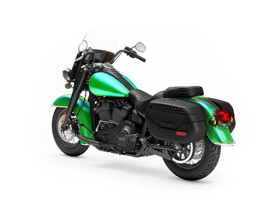 Rwraps Holographic Chrome Green Neochrome Motorcycle Vinyl Wraps