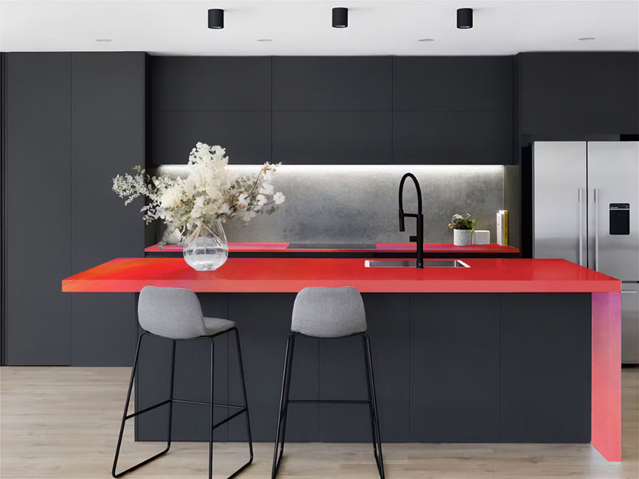 Rwraps™ Holographic Chrome Red Neochrome Kitchen Countertop Wraps