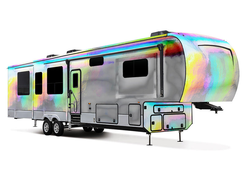 Rwraps Holographic Chrome Silver Neochrome Do-It-Yourself 5th Wheel Travel Trailer Wraps