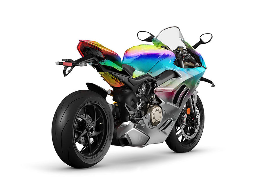 Rwraps Holographic Chrome Silver Neochrome DIY Motorcycle Wraps