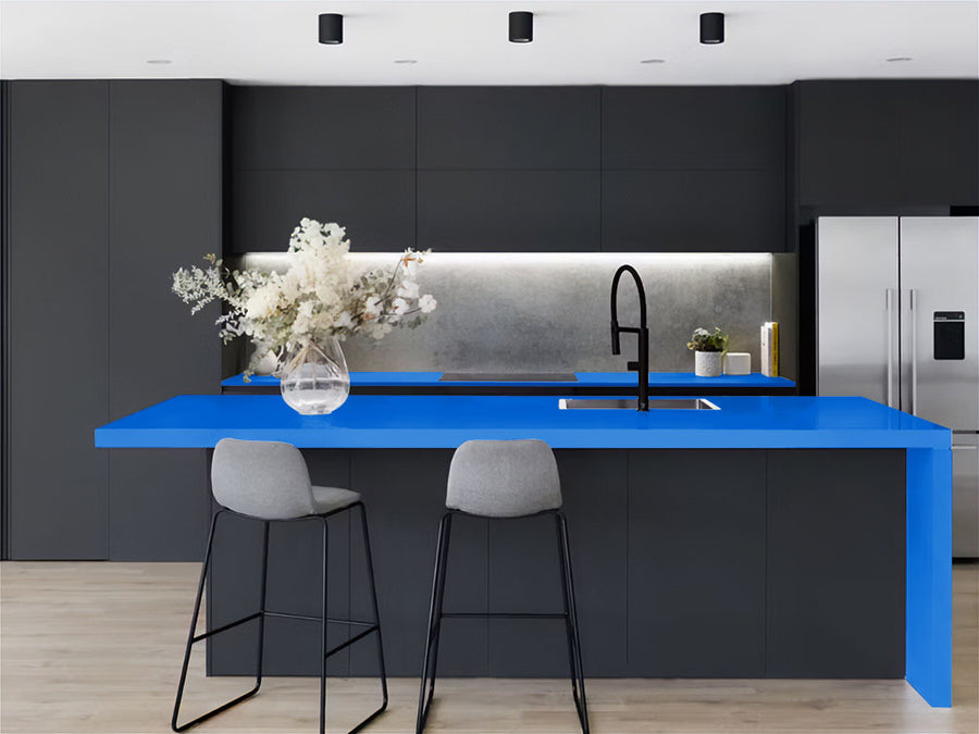 Rwraps™ Hyper Gloss Blue Kitchen Countertop Wraps