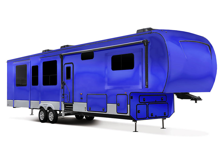Rwraps Matte Chrome Blue Do-It-Yourself 5th Wheel Travel Trailer Wraps