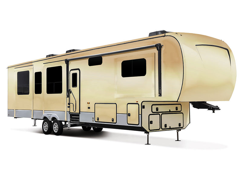 Rwraps Matte Chrome Champagne Do-It-Yourself 5th Wheel Travel Trailer Wraps