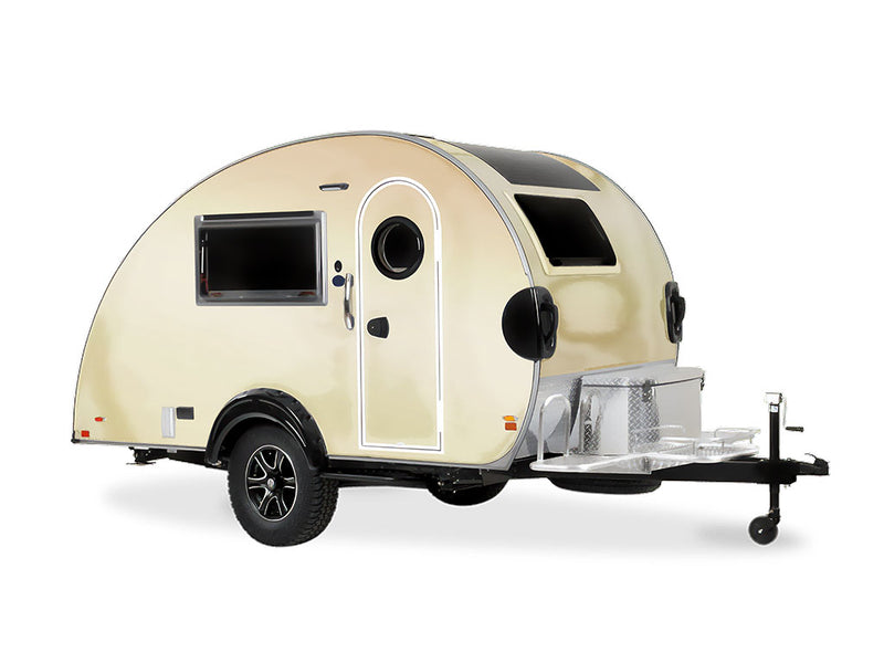 Rwraps Matte Chrome Champagne DIY Tear Drop Trailer Wraps