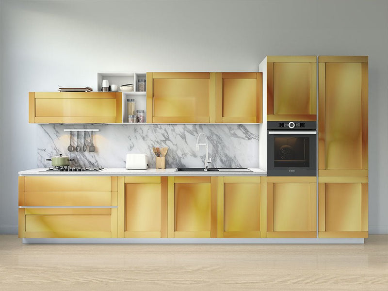 Rwraps™ Matte Chrome Gold Kitchen Cabinet Wraps