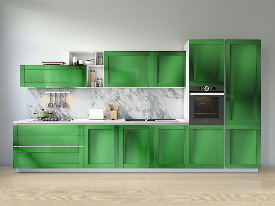 Rwraps™ Matte Chrome Green Kitchen Cabinet Wraps