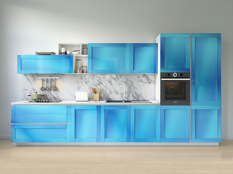 Rwraps™ Matte Chrome Light Blue Kitchen Cabinet Wraps