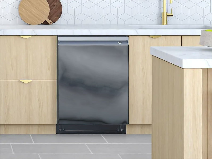 Rwraps™ Matte Chrome Dark Gray Fog (Metallic) Custom Dishwasher Cover