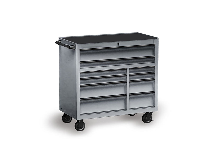 Rwraps™ Matte Chrome Dark Gray Fog (Metallic) Tool Cabinet Wraps