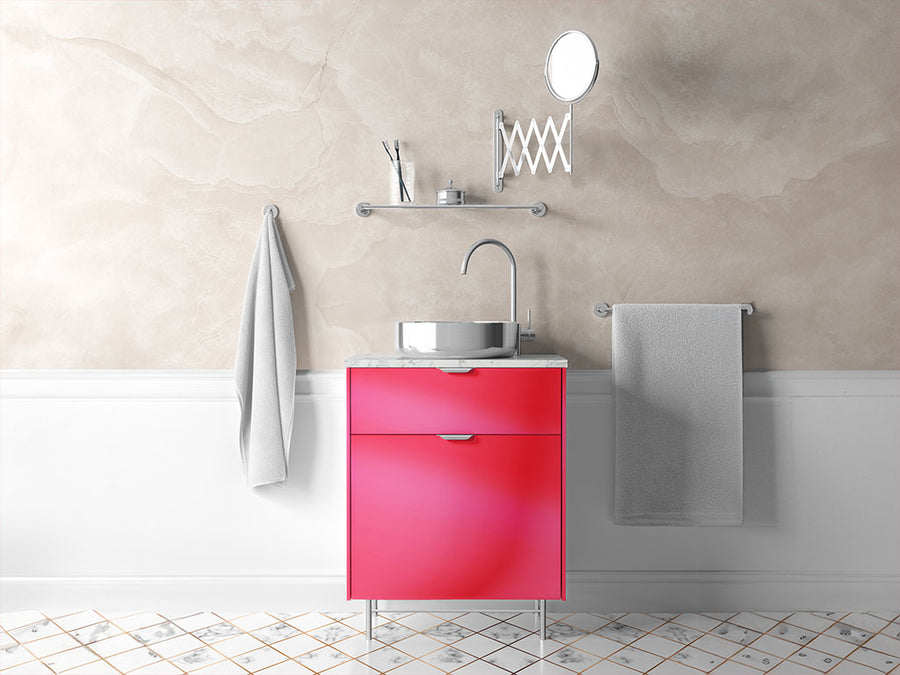 Rwraps™ Matte Chrome Pink Rose Bathroom Cabinet Wraps
