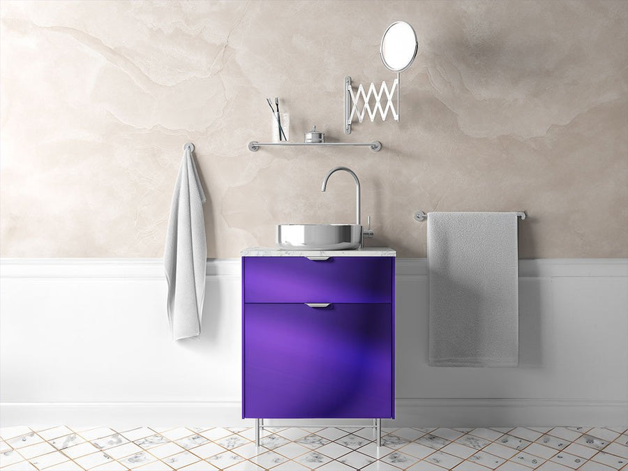 Rwraps™ Matte Chrome Purple Bathroom Cabinet Wraps