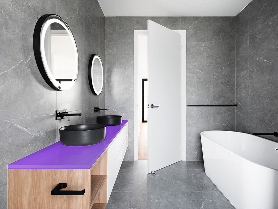 Rwraps™ Matte Chrome Purple Bathroom Countertop Wraps