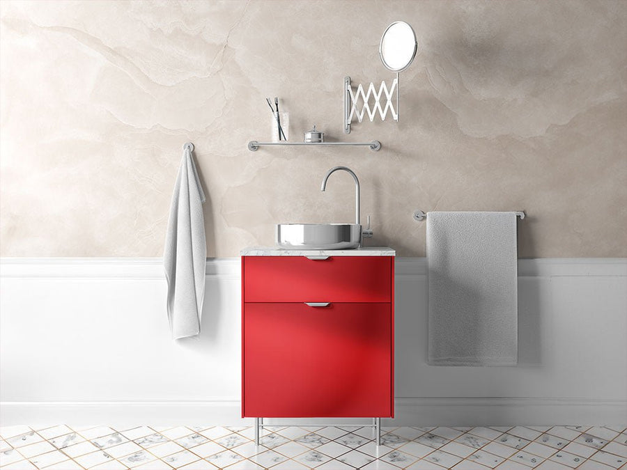 Rwraps™ Matte Chrome Red Bathroom Cabinet Wraps